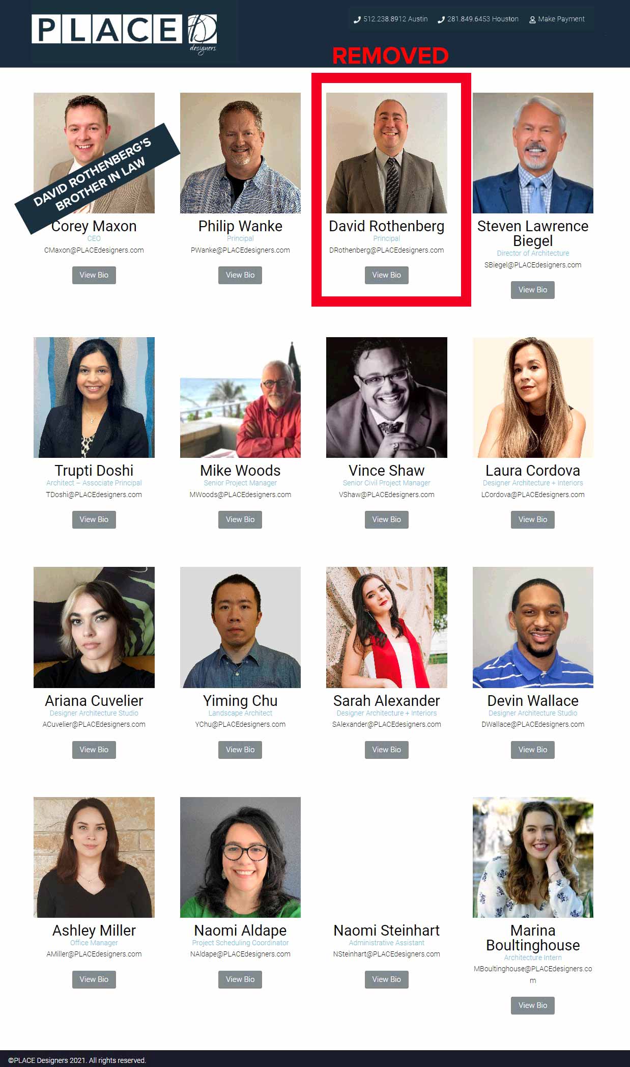 place designers employees after